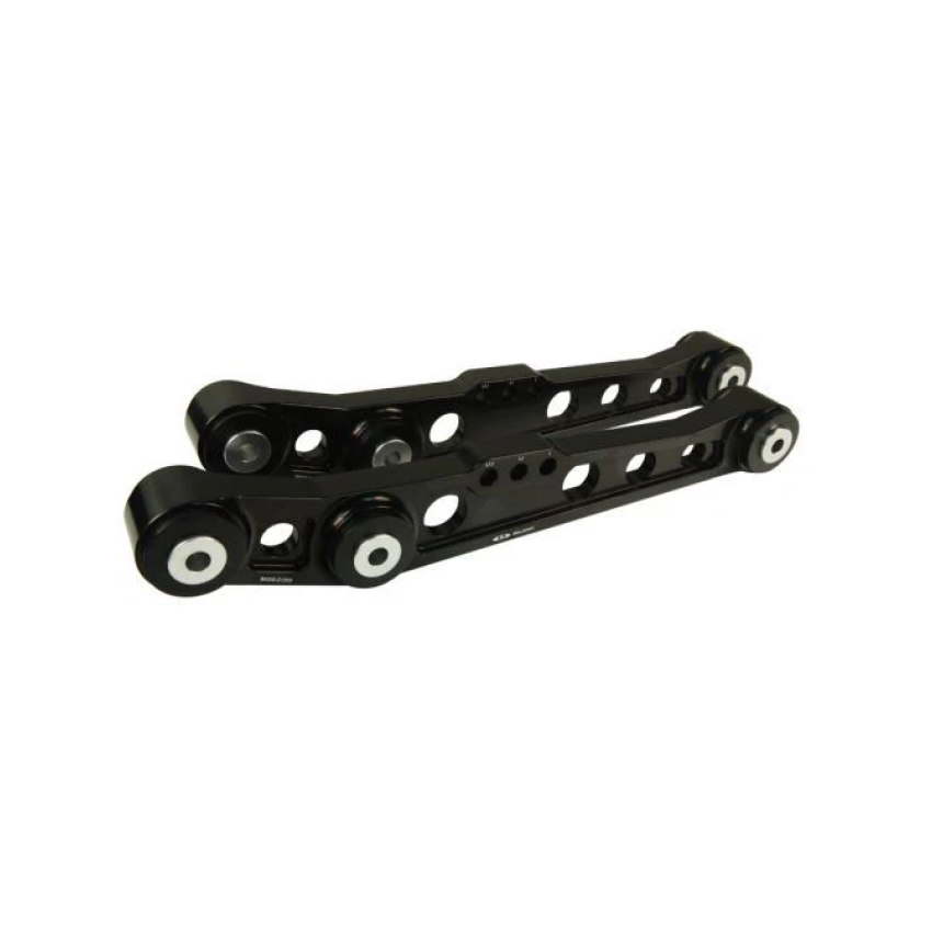 BLOX Racing BXSS-21204-BK-V2 V2 Billet Rear Lower Control Arms Poly Bushings 96-00 Honda Civic - Black