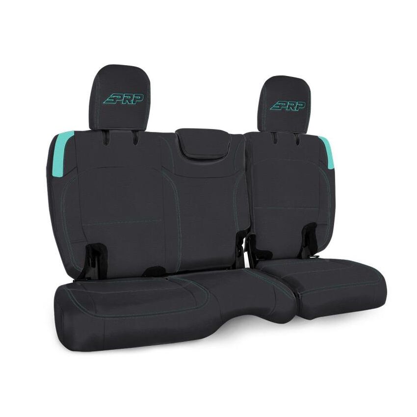 PRP Seats B041-09 PRP Jeep Wrangler JL Rear Bench Covers - 2 door - Black/Teal