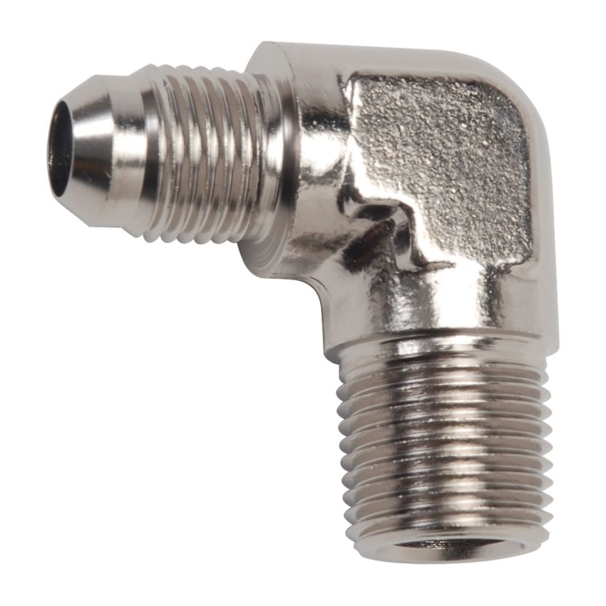 Russell Performance -6 AN to 1/8in NPT 90 Degree Flare to Pipe Adapter (Endura)