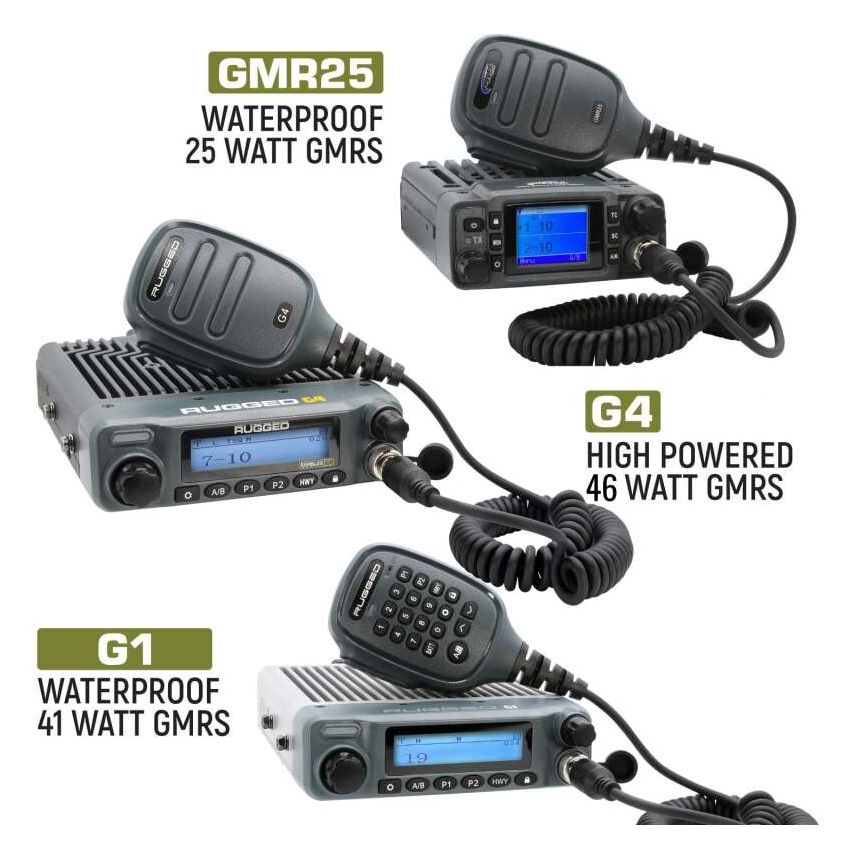 Rugged Radios JP1-G1 Jeep Wrangler JL/JLU/Gladiator JT 2-Way GMRS Radio Kit 41 Watt - G1 Waterproof
