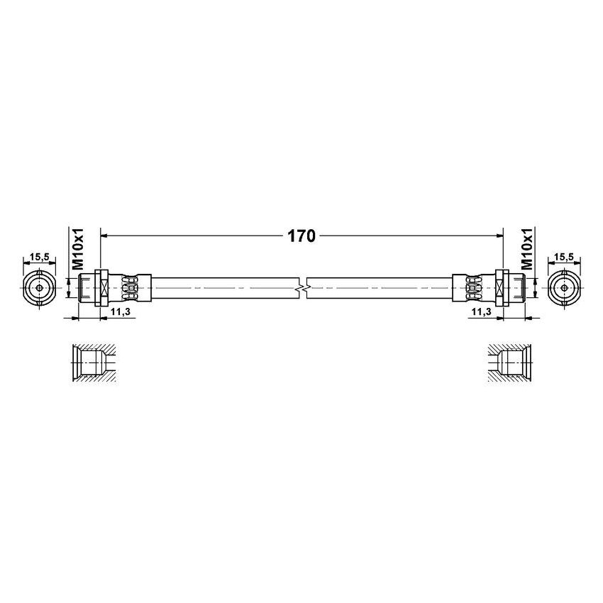 ATE 330625 ATE Original Rear Brake Hydraulic Hose for Audi 330625