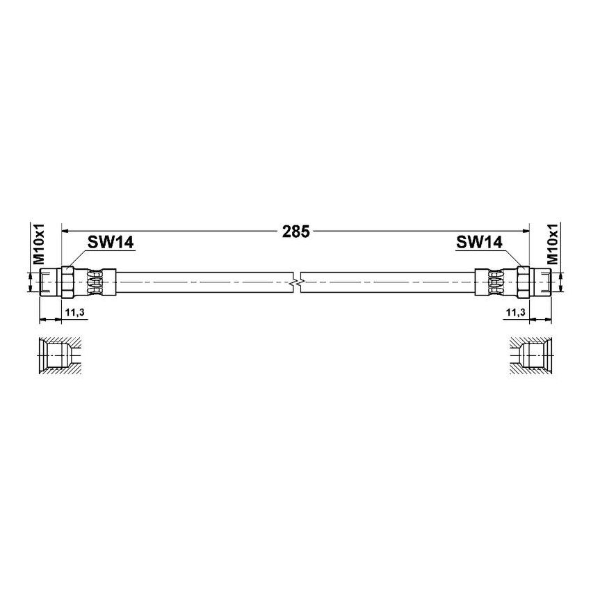ATE 330733 ATE Original Front Brake Hydraulic Hose for Volvo 330733