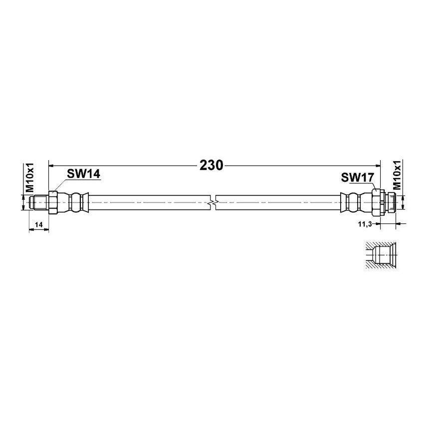 ATE 331277 ATE Original Rear Brake Hydraulic Hose for BMW 331277