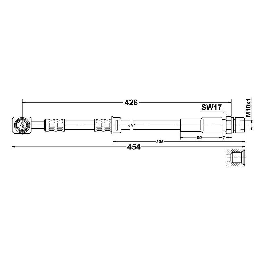 ATE 331313 ATE Original Front Brake Hydraulic Hose for Saab 331313