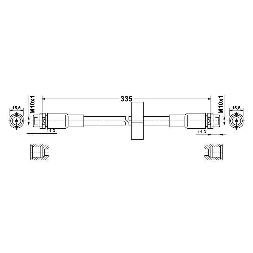 ATE 331462 ATE Original Front Brake Hydraulic Hose for Audi 331462