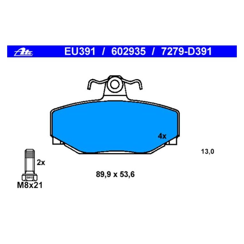 ATE 602935 ATE Original Semi-Metallic Rear Disc Brake Pad Set 602935 for Volvo