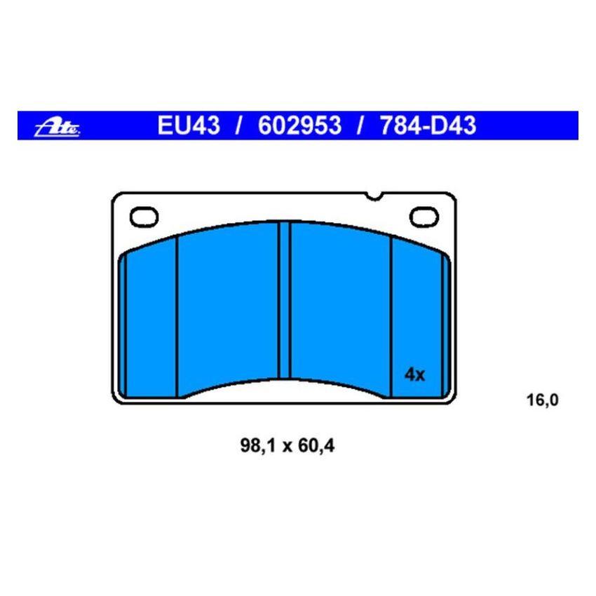 ATE 602953 ATE Original Semi-Metallic Front Disc Brake Pad Set 602953 for Volvo