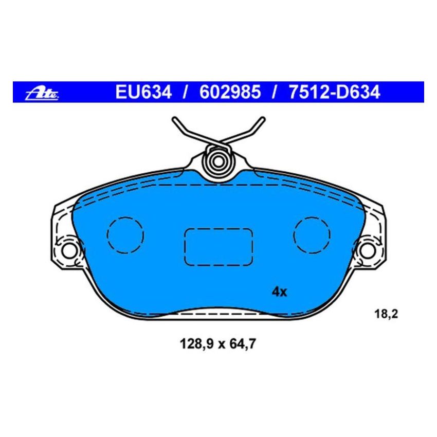 ATE 602985 ATE Original Semi-Metallic Front Disc Brake Pad Set 602985 for Volvo