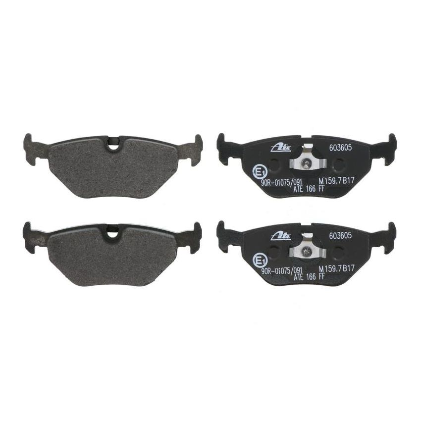 ATE 603605 ATE Original Semi-Metallic Rear Disc Brake Pad Set 603605 for BMW, Saab