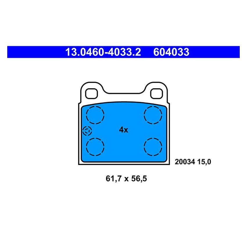 ATE 604033 ATE Original Semi-Metallic Front Disc Brake Pad Set 604033 for Porsche