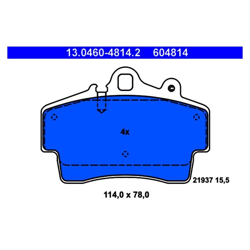 ATE 604814 ATE Original Semi-Metallic Front Disc Brake Pad Set 604814 for Porsche