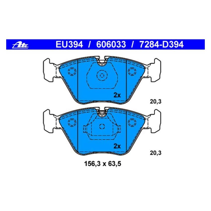 ATE 606033 ATE Original Semi-Metallic Front Disc Brake Pad Set 606033 for BMW