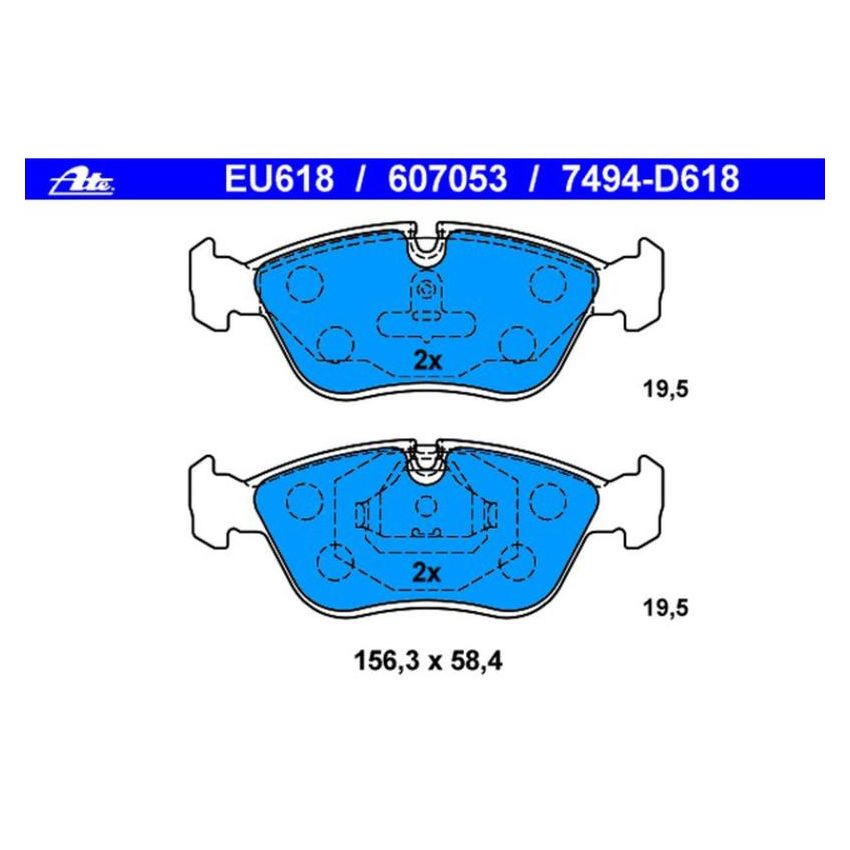 ATE 607053 ATE Original Semi-Metallic Front Disc Brake Pad Set 607053 for Volvo
