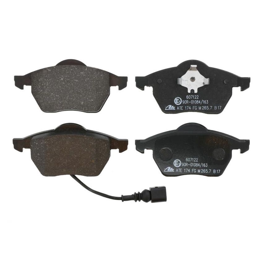 ATE 607122 ATE Original Semi-Metallic Front Disc Brake Pad Set 607122 for Audi, Volkswagen