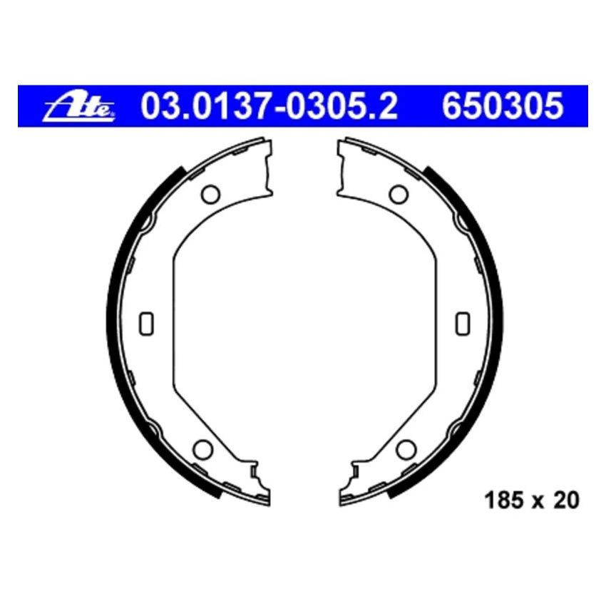 ATE 650305 ATE Parking Brake Shoe Set 650305 for BMW