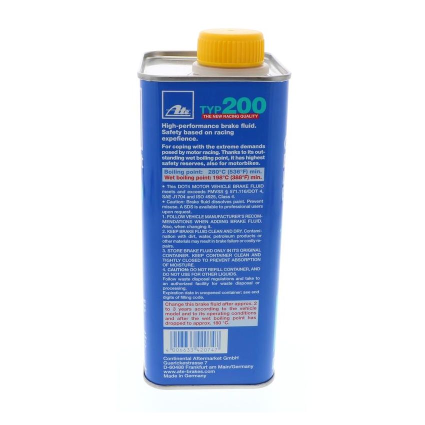 ATE 706202 ATE TYP 200 DOT 4 Brake Fluid 706202 for High Performance Applications