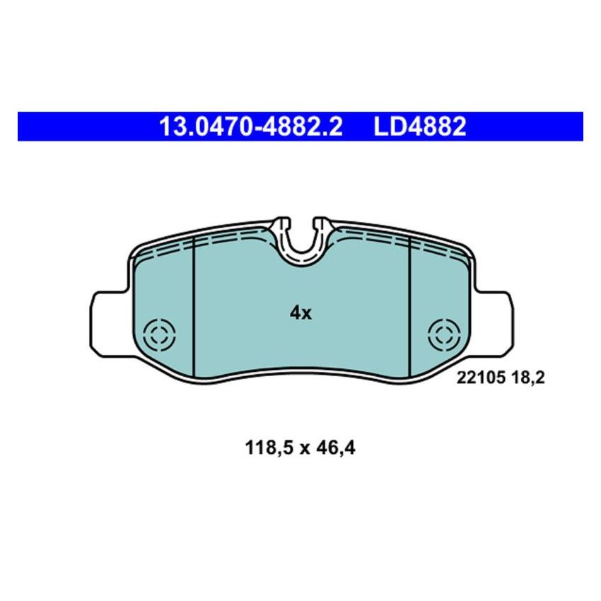 ATE LD4882 ATE Ceramic Rear Disc Brake Pad Set LD4882 for Mercedes-Benz