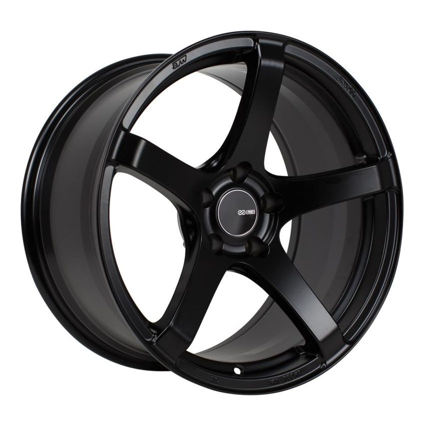 Enkei Kojin 17x8 40mm Offset 5x100 Bolt Pattern 72.6mm Bore Dia Matte Black Wheel