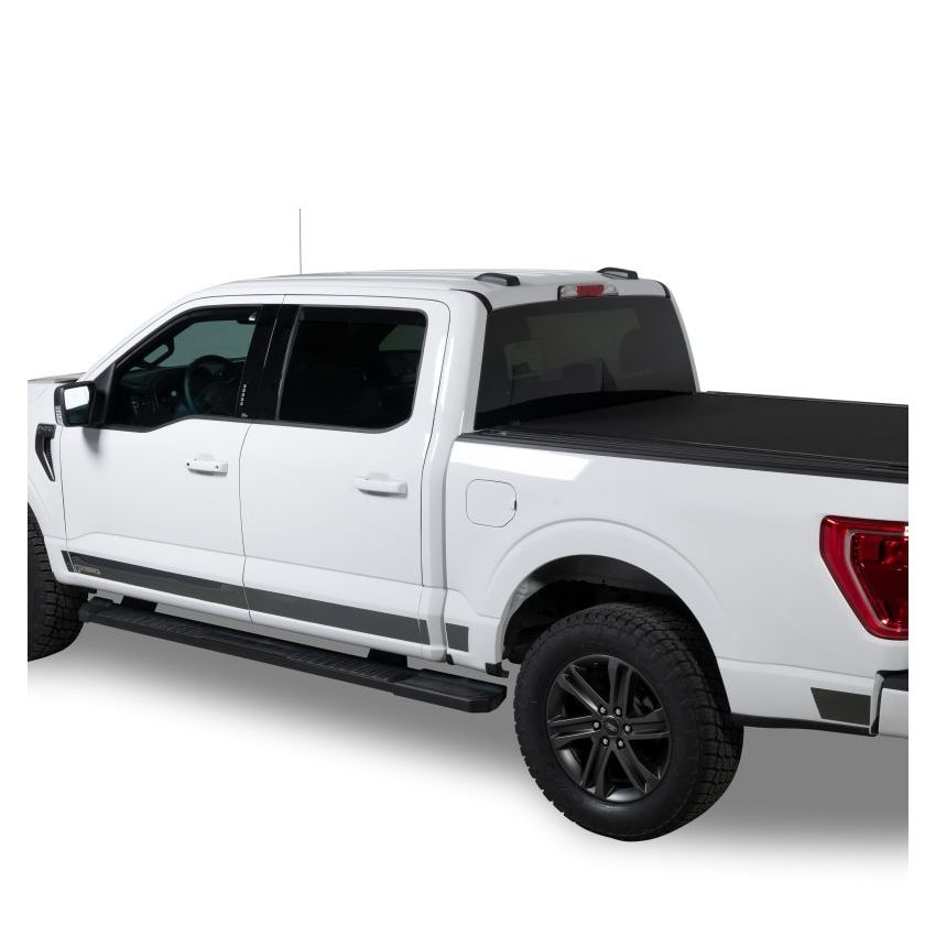 Putco 9751445BP 15-20 Ford F-150 Super Crew 6.5ft (4.25in Tall - 12pcs) Black Platinum Rocker Panels