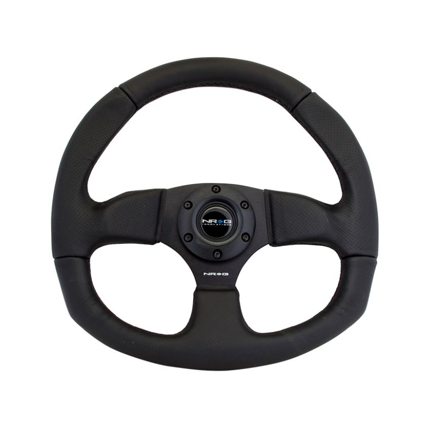 NRG RST-009R Reinforced Steering Wheel (320mm Horizontal / 330mm Vertical) Leather w/Black Stitching
