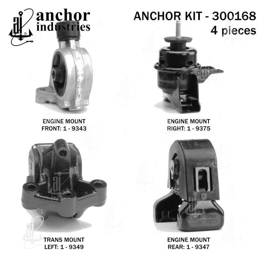 ANCHOR MOUNTS 300168 ENGINE MNT KIT