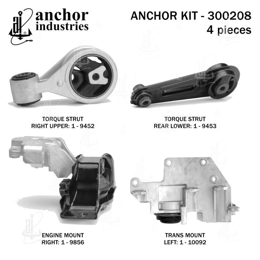 ANCHOR MOUNTS 300208 ENGINE MNT KIT