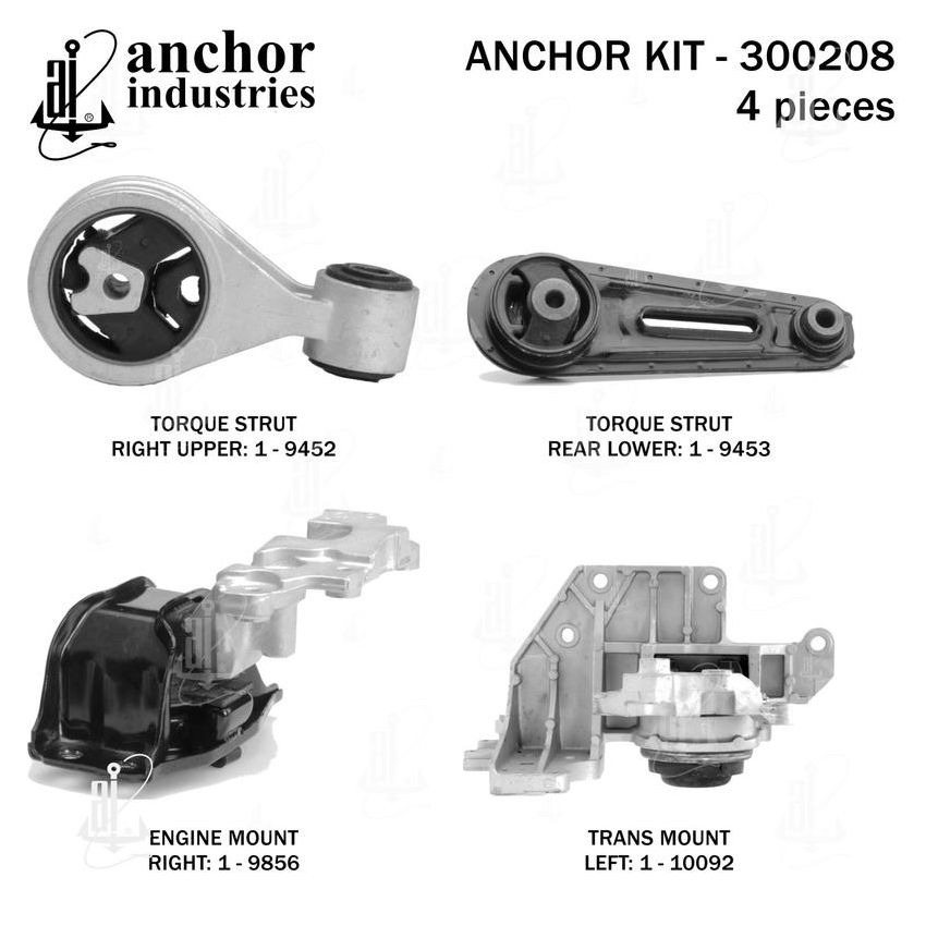 ANCHOR MOUNTS 300208 ENGINE MNT KIT