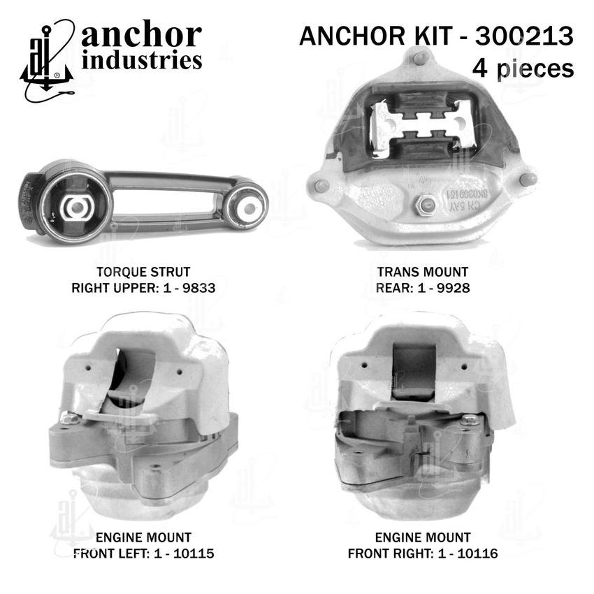 ANCHOR MOUNTS 300213 ENGINE MNT KIT
