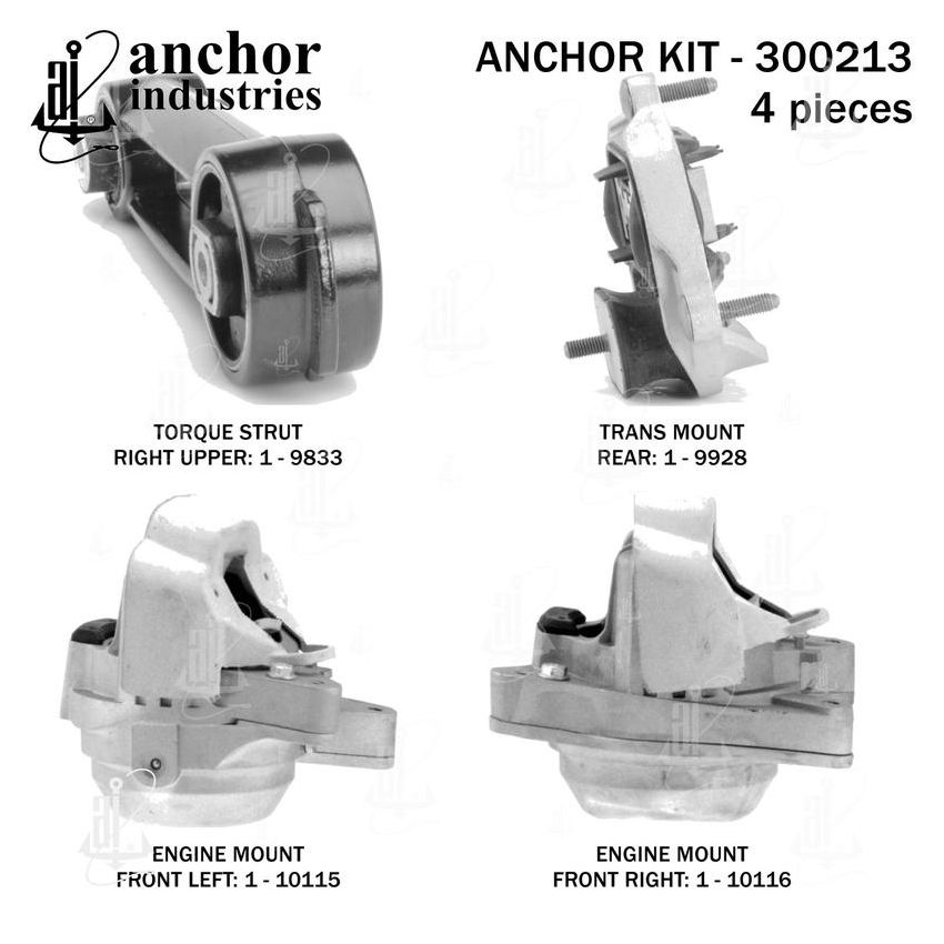 ANCHOR MOUNTS 300213 ENGINE MNT KIT
