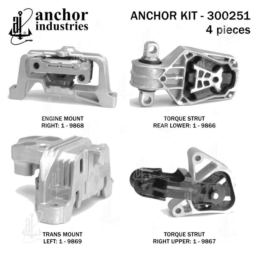 ANCHOR MOUNTS 300251 ENGINE MNT KIT