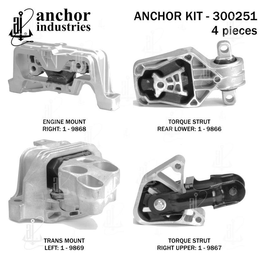 ANCHOR MOUNTS 300251 ENGINE MNT KIT