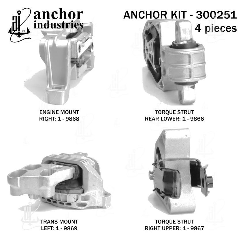 ANCHOR MOUNTS 300251 ENGINE MNT KIT