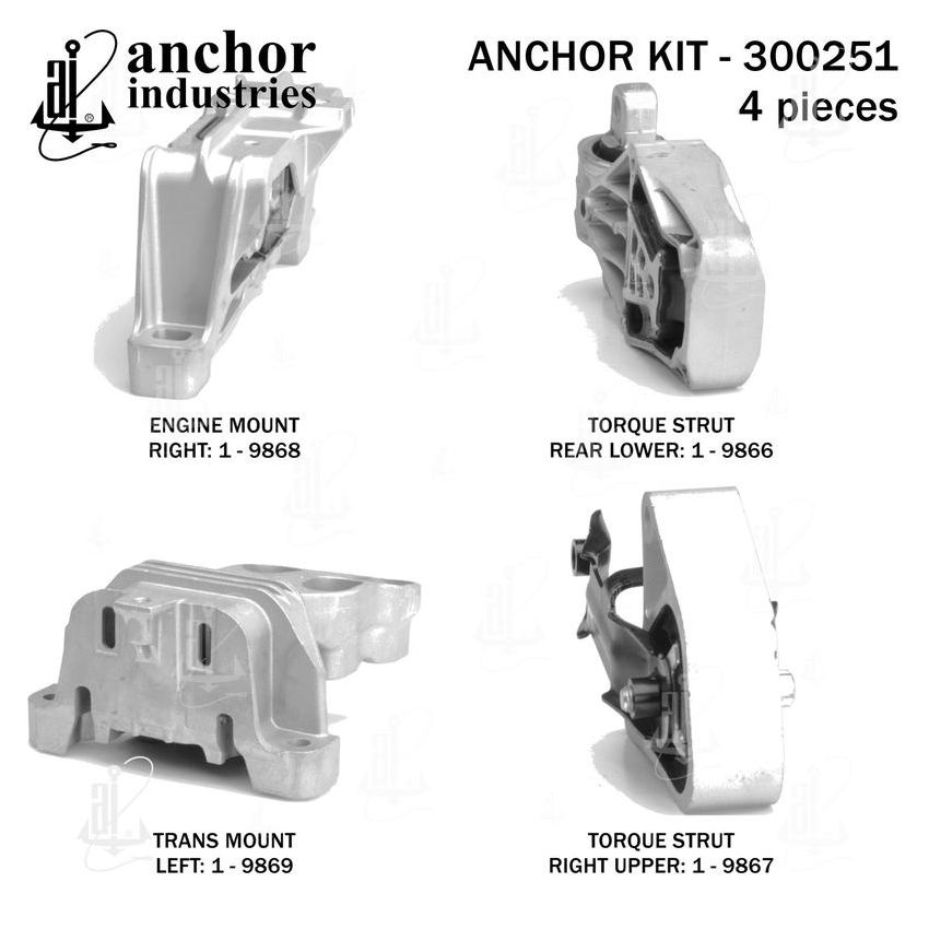 ANCHOR MOUNTS 300251 ENGINE MNT KIT