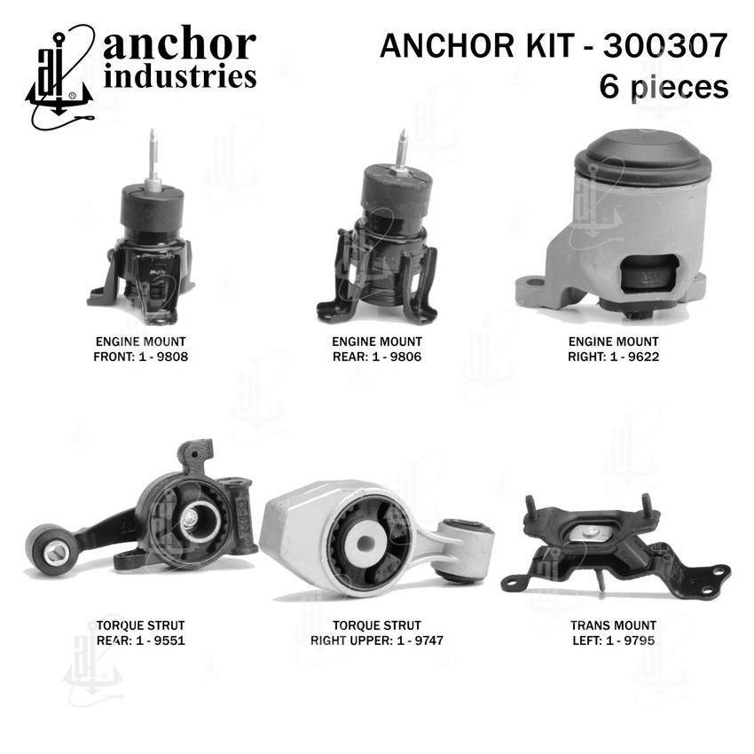 ANCHOR MOUNTS 300307 ENGINE MNT KIT
