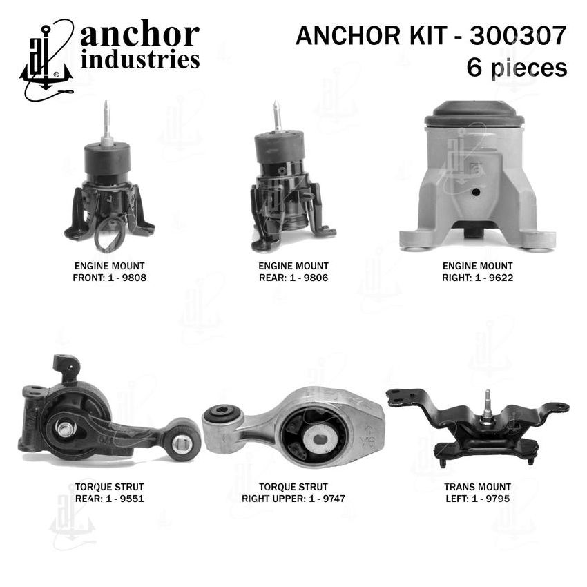 ANCHOR MOUNTS 300307 ENGINE MNT KIT