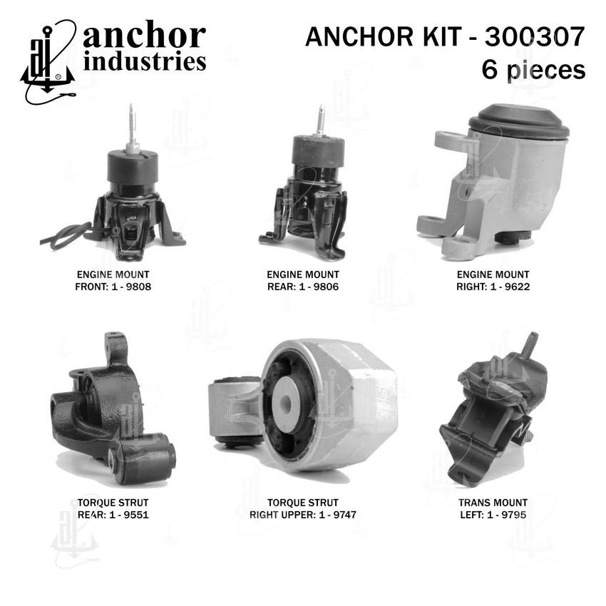 ANCHOR MOUNTS 300307 ENGINE MNT KIT