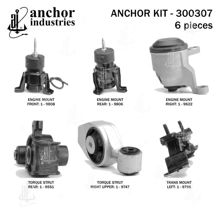 ANCHOR MOUNTS 300307 ENGINE MNT KIT