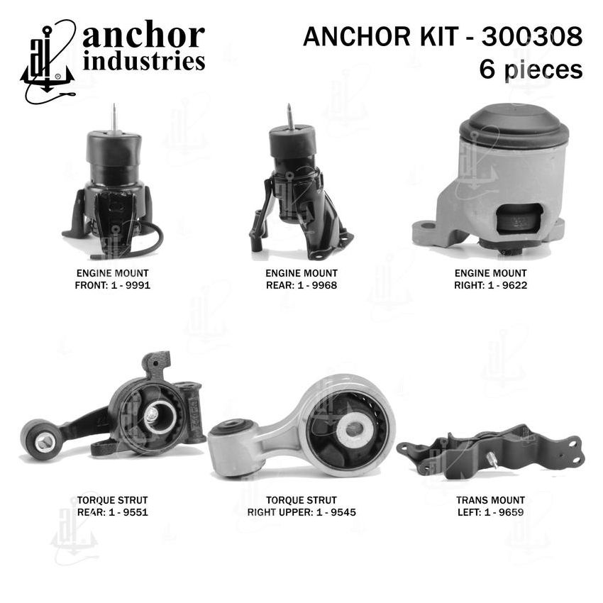 ANCHOR MOUNTS 300308 ENGINE MNT KIT