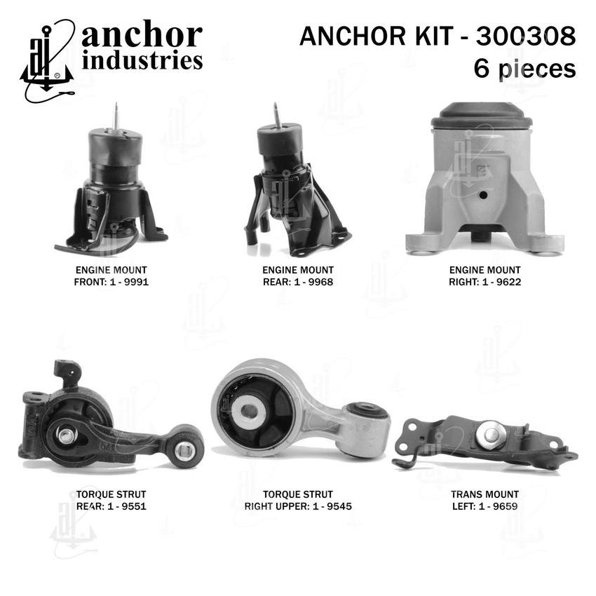 ANCHOR MOUNTS 300308 ENGINE MNT KIT