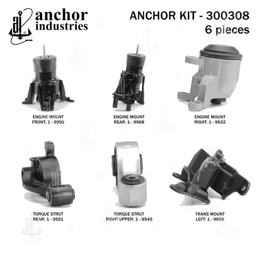 ANCHOR MOUNTS 300308 ENGINE MNT KIT