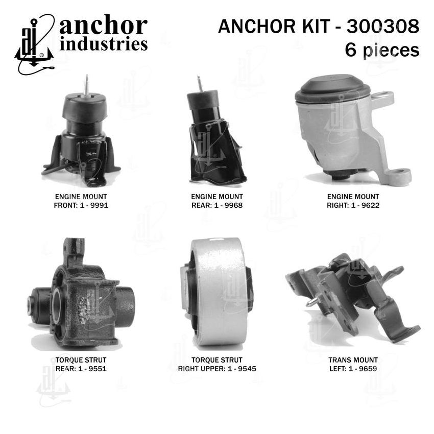 ANCHOR MOUNTS 300308 ENGINE MNT KIT