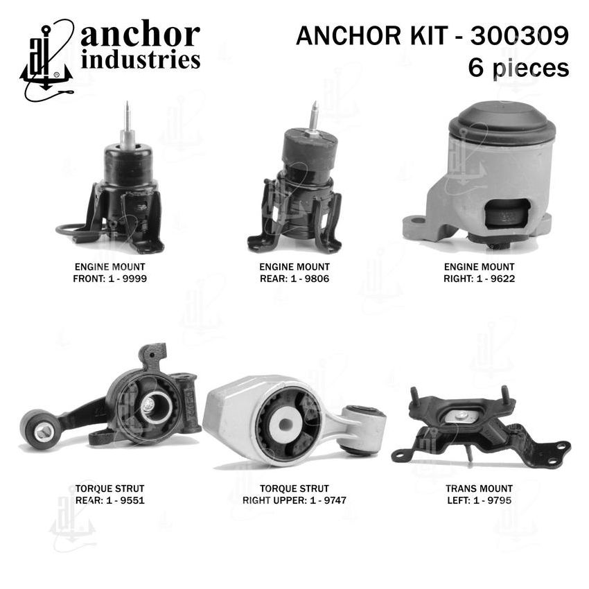 ANCHOR MOUNTS 300309 ENGINE MNT KIT