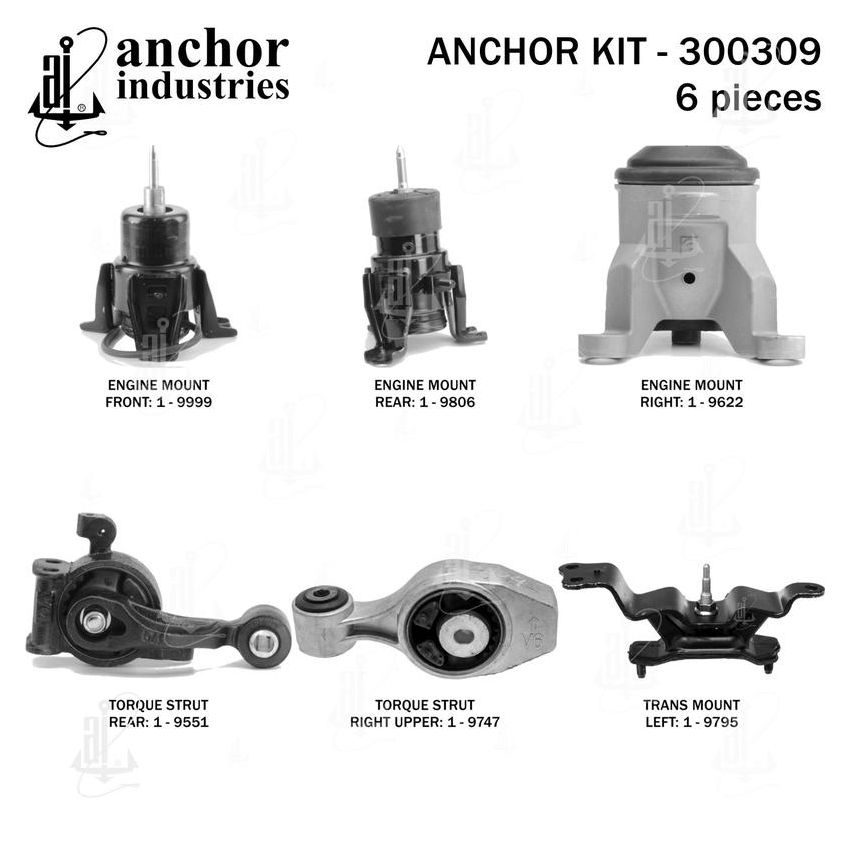 ANCHOR MOUNTS 300309 ENGINE MNT KIT