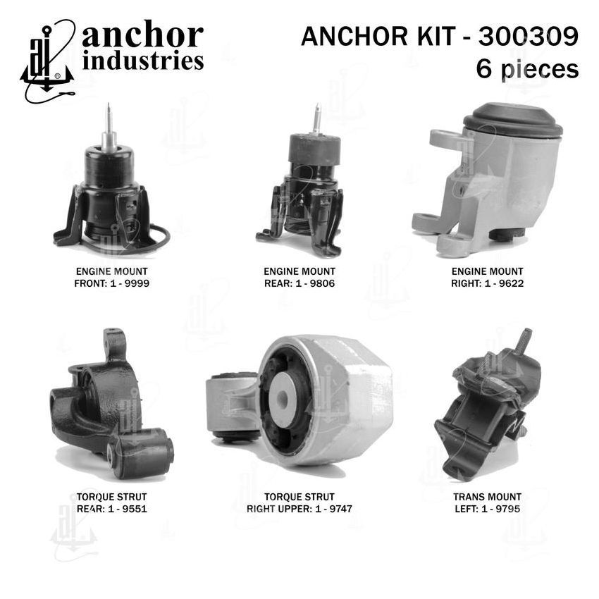 ANCHOR MOUNTS 300309 ENGINE MNT KIT