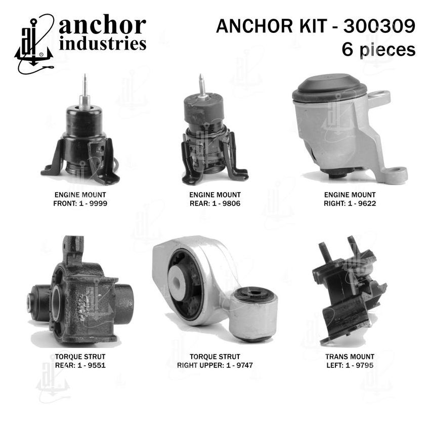 ANCHOR MOUNTS 300309 ENGINE MNT KIT
