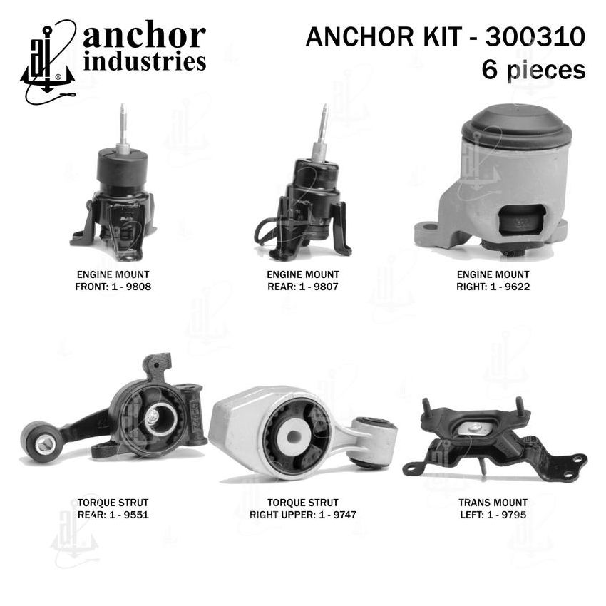 ANCHOR MOUNTS 300310 ENGINE MNT KIT