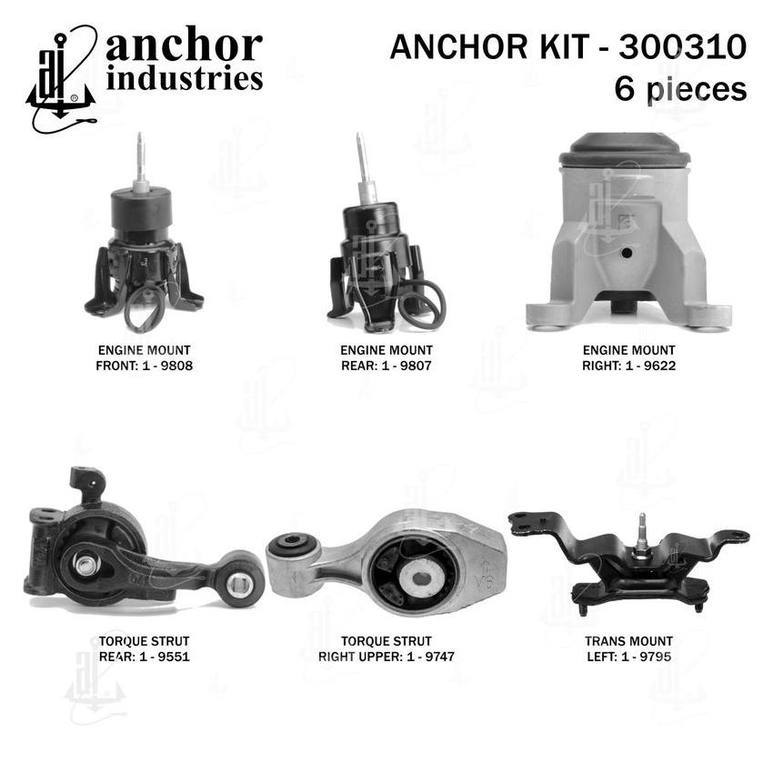 ANCHOR MOUNTS 300310 ENGINE MNT KIT