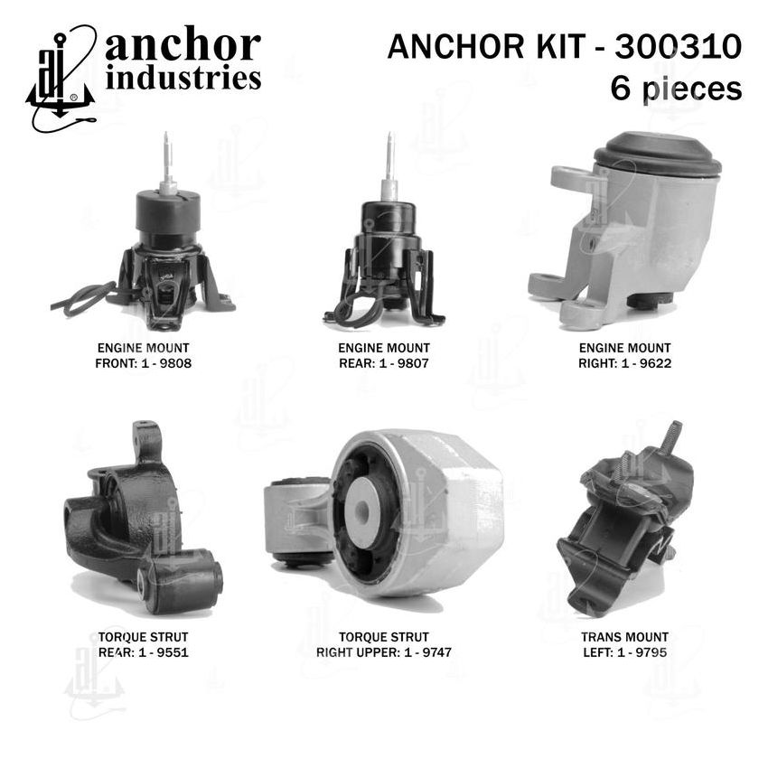 ANCHOR MOUNTS 300310 ENGINE MNT KIT