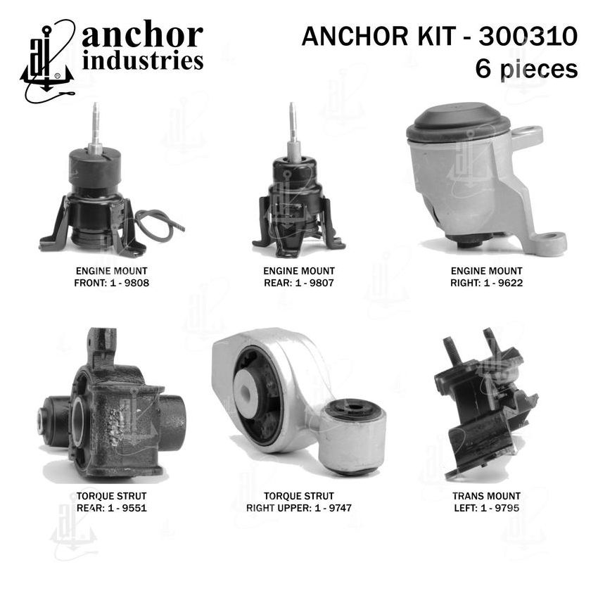 ANCHOR MOUNTS 300310 ENGINE MNT KIT