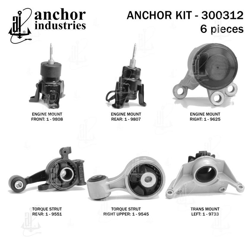 ANCHOR MOUNTS 300312 ENGINE MNT KIT